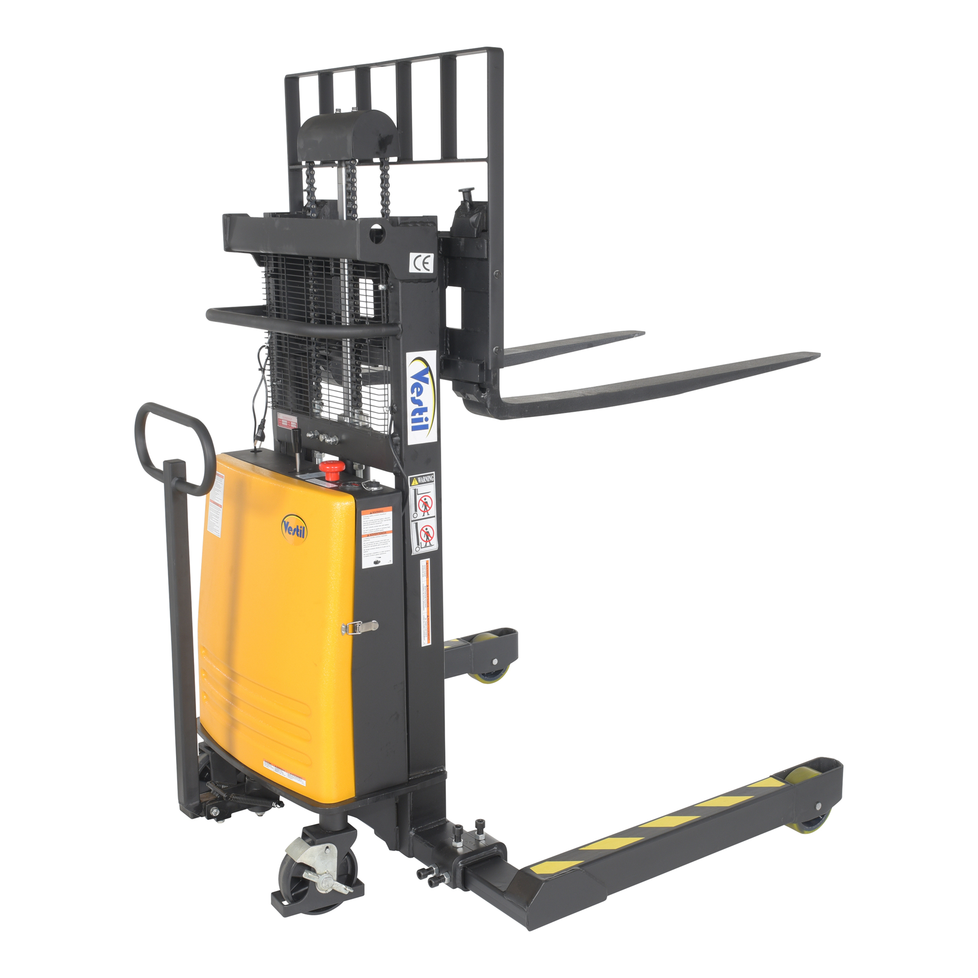Vestil Adjustable Stacker with Powered Lift - 3000-Lb. Capacity, 12V DC, Adjustable Forks, Model# SL3-36-AA